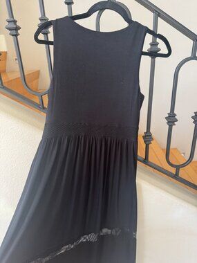 Neiman Marcus Sleeveless Dress with Mesh See Thru Bottom